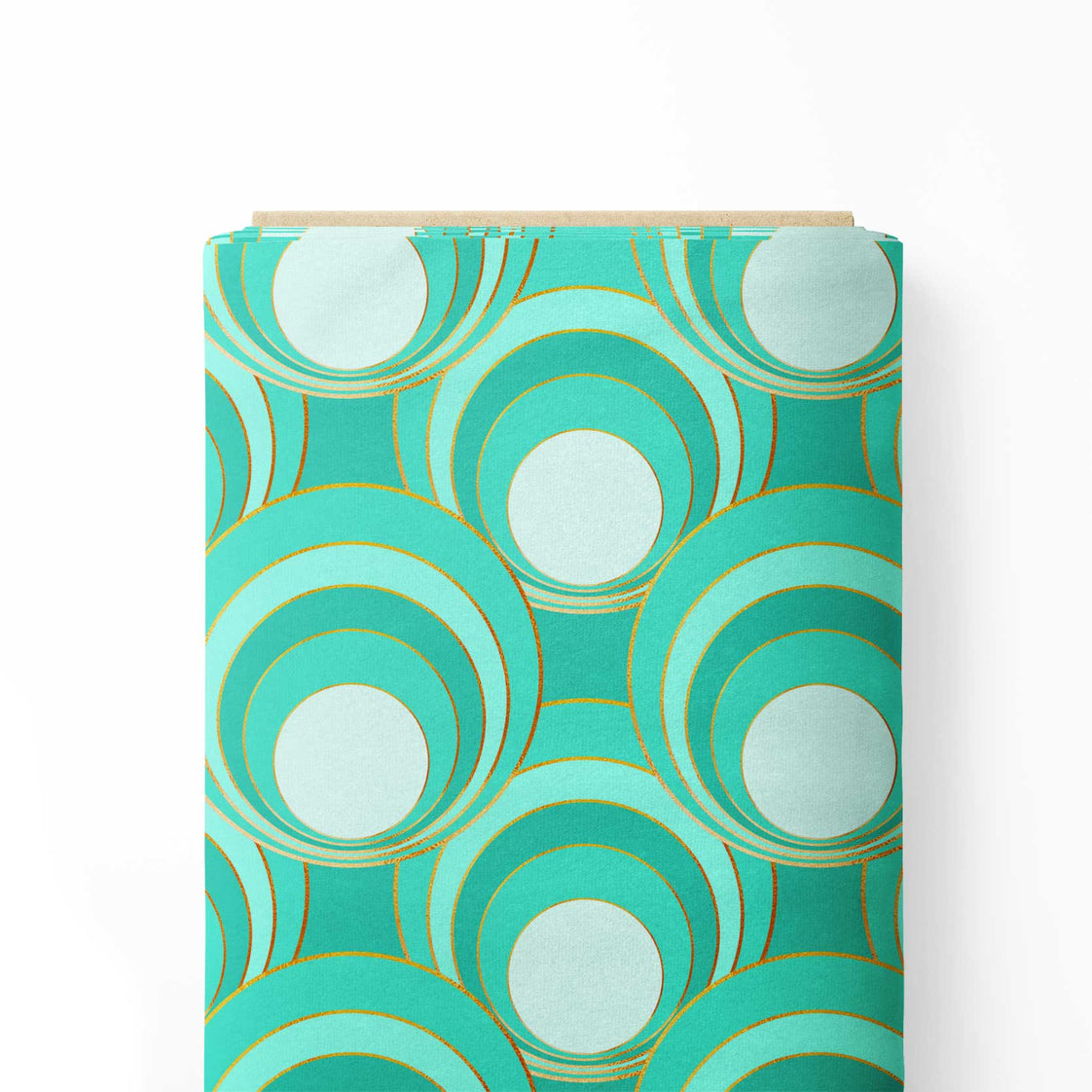 Mod circles turquoise mint Print Fabric