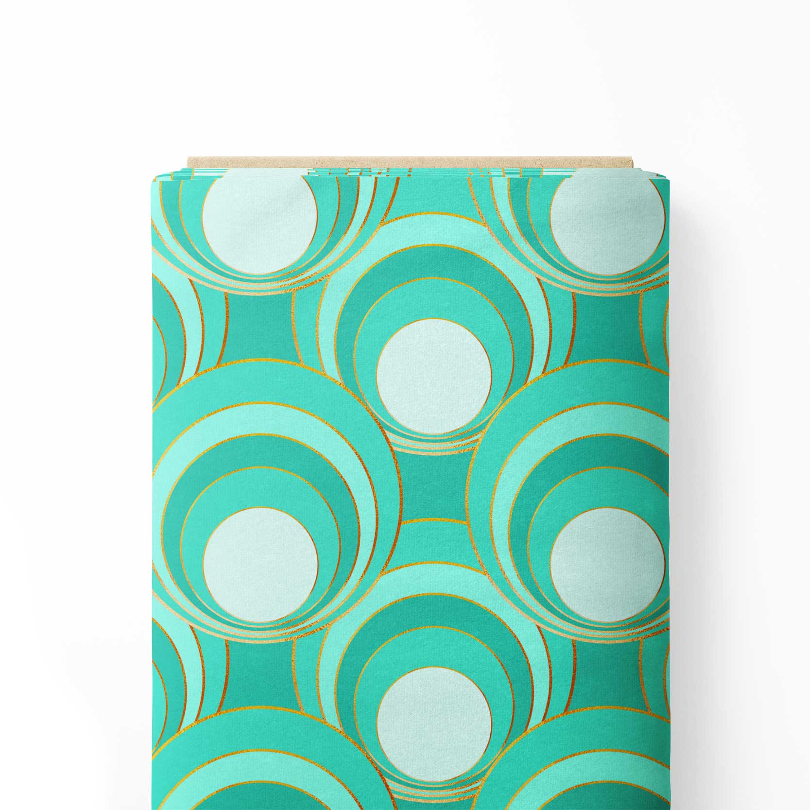 Mod circles turquoise mint Print Fabric