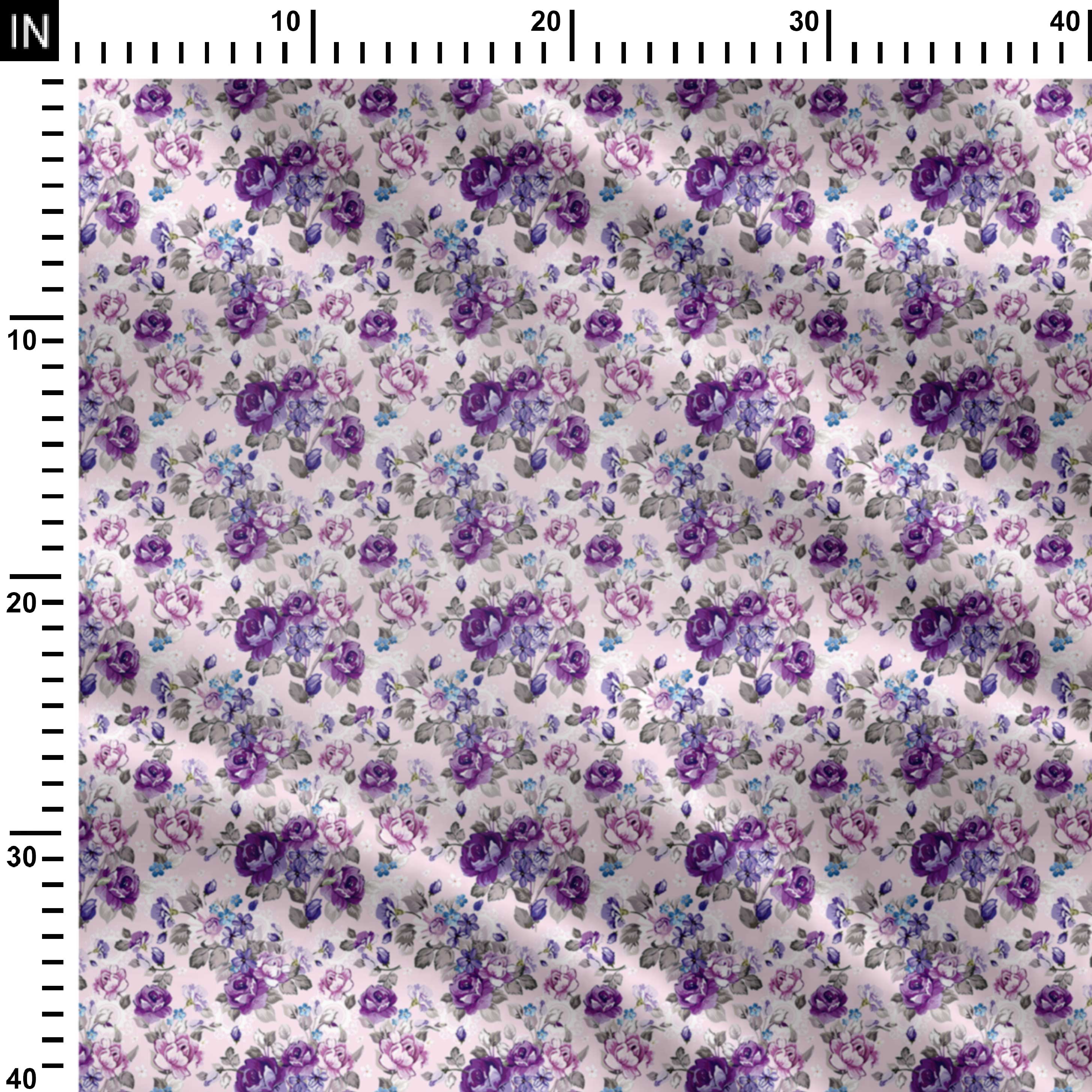 purple flowers Print Fabric