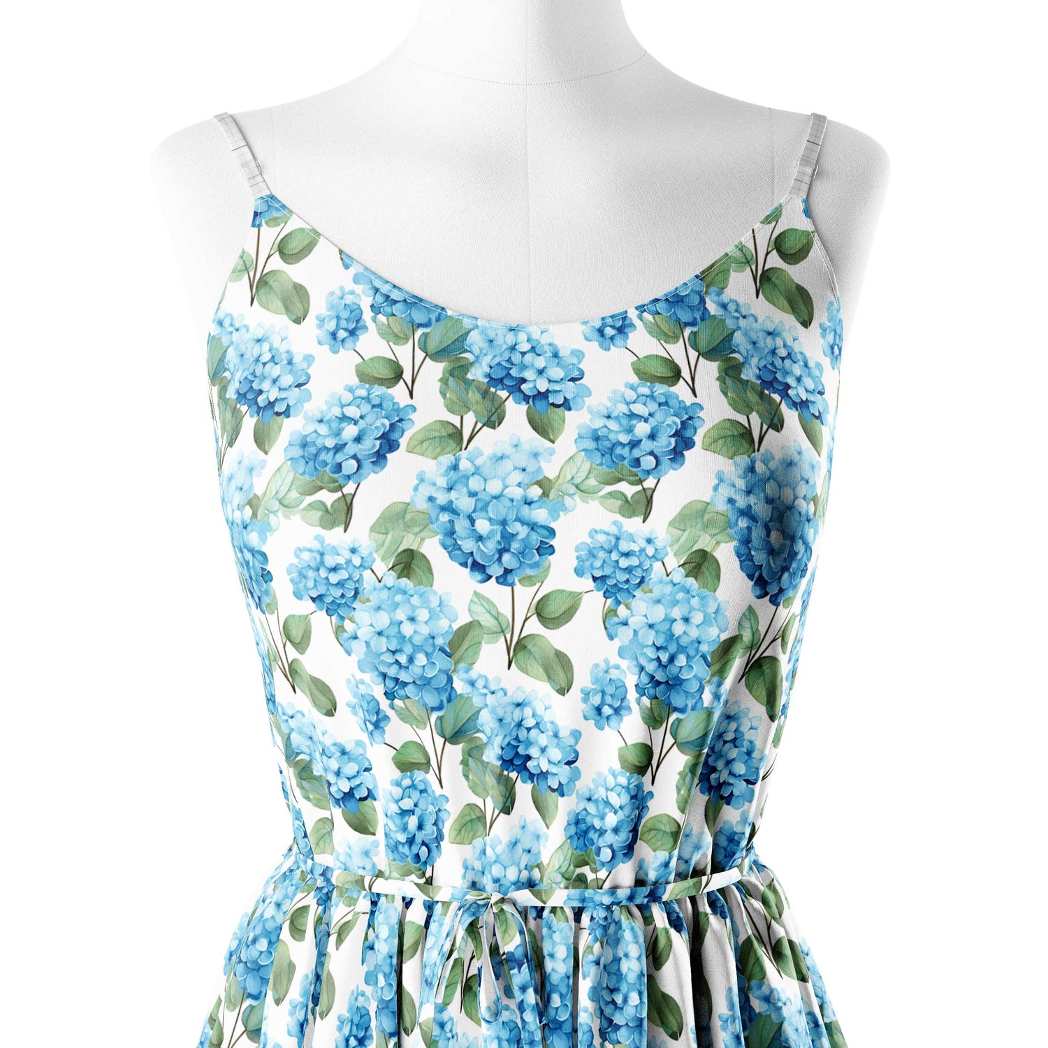 Blue hygrangea flower Print Fabric