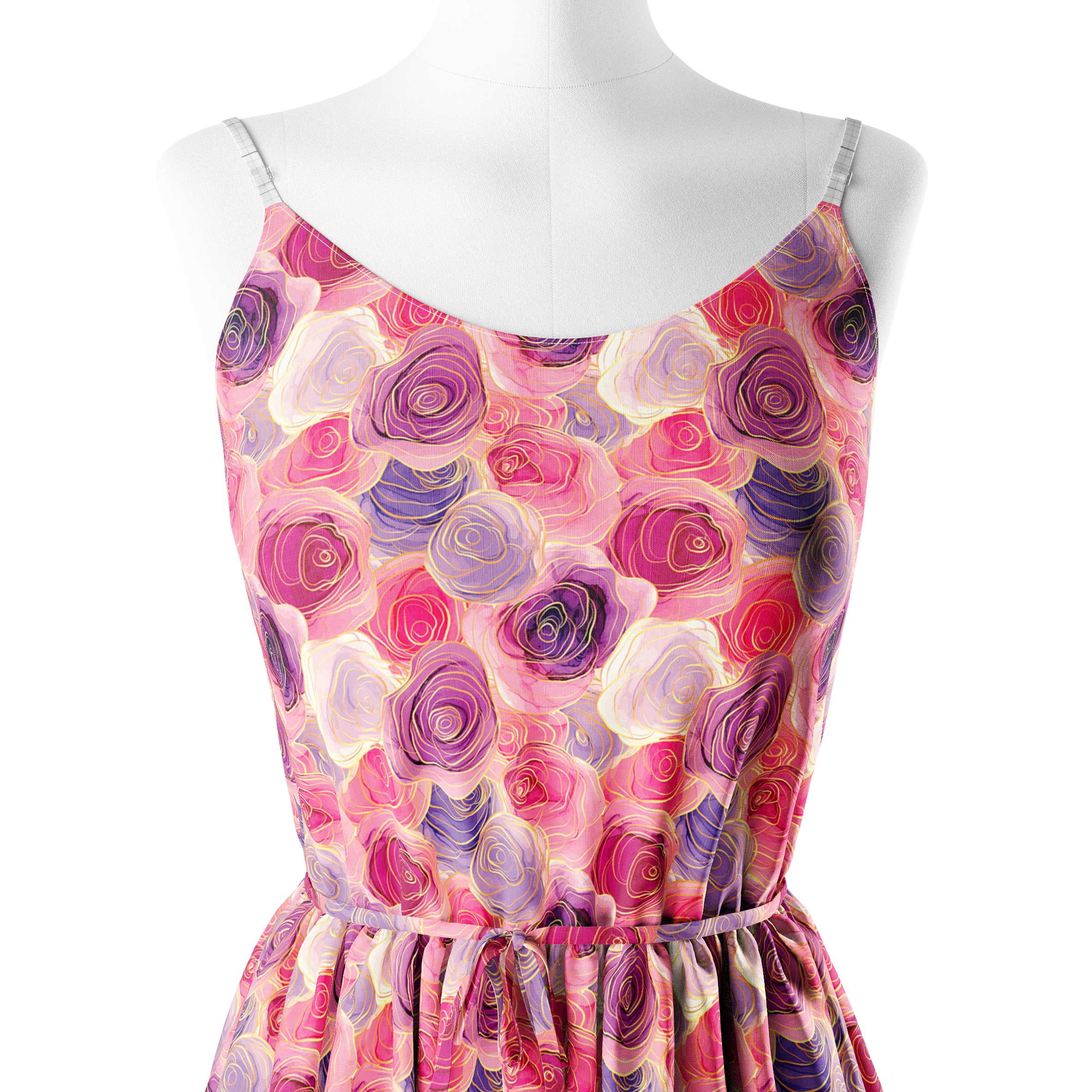 Roses multicolours Print Fabric