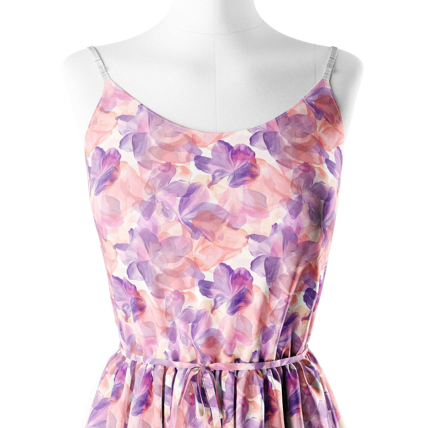 water colour single flowers Print Fabric