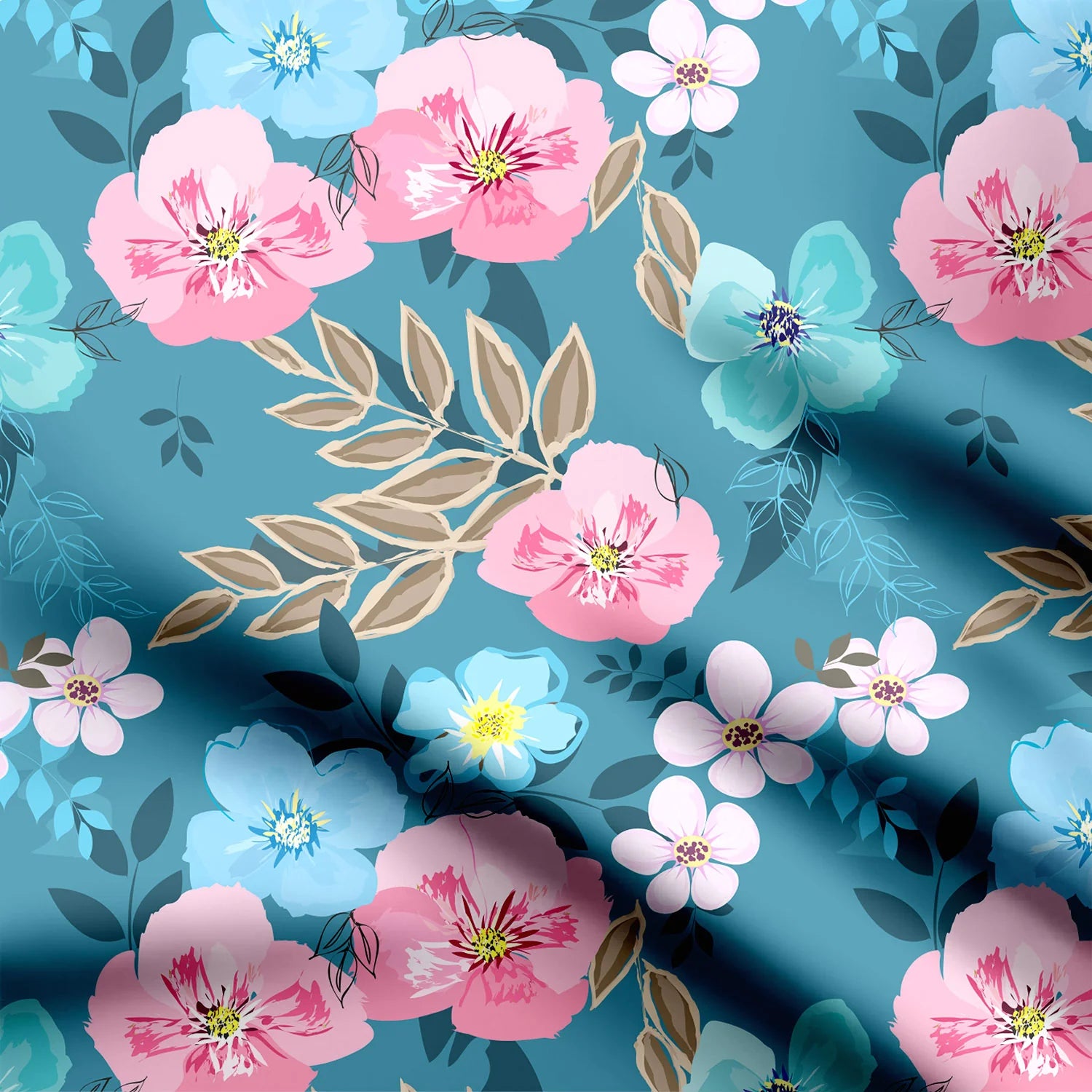 pastel beautyfull flower Print Fabric