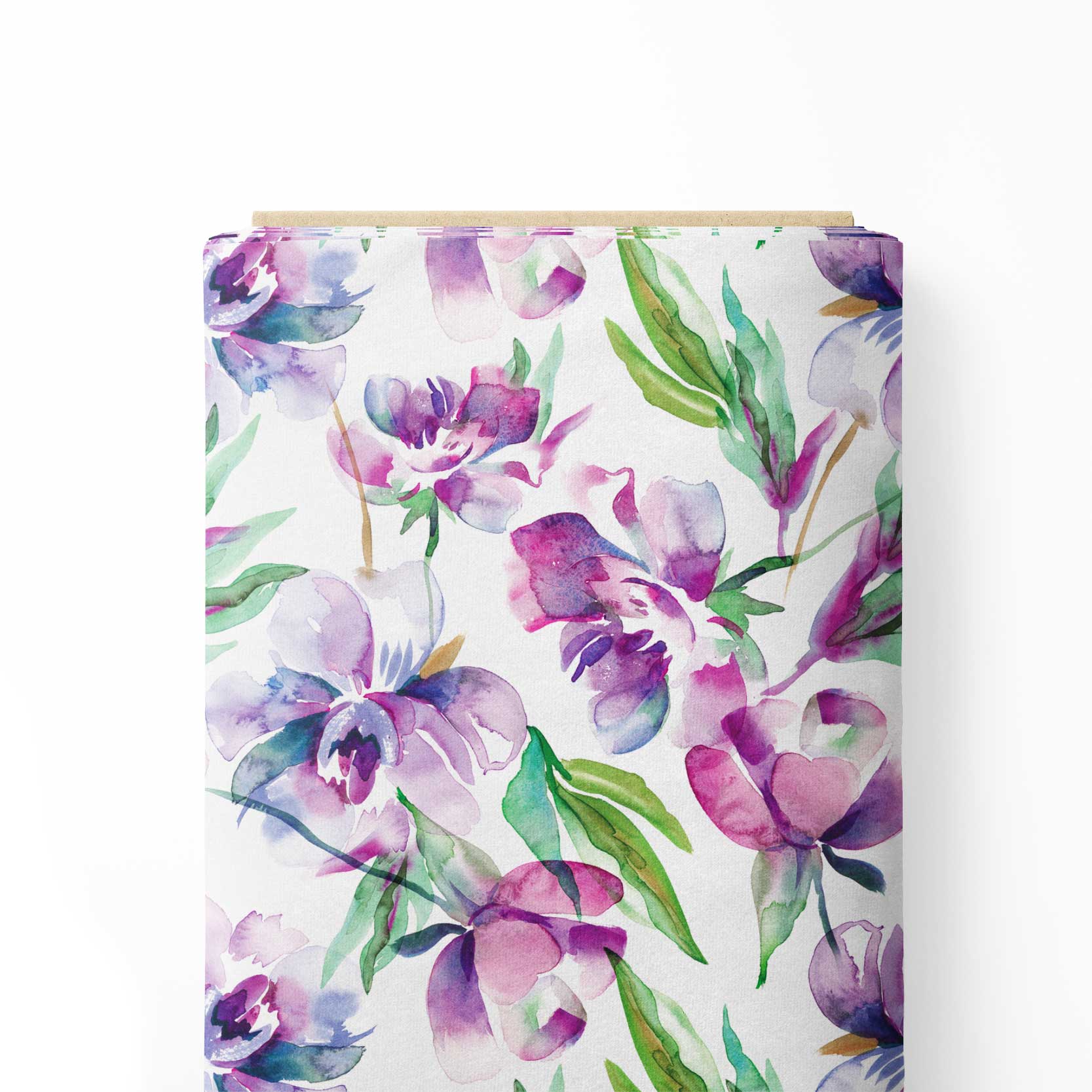 Water effect unique purple floral Print Fabric