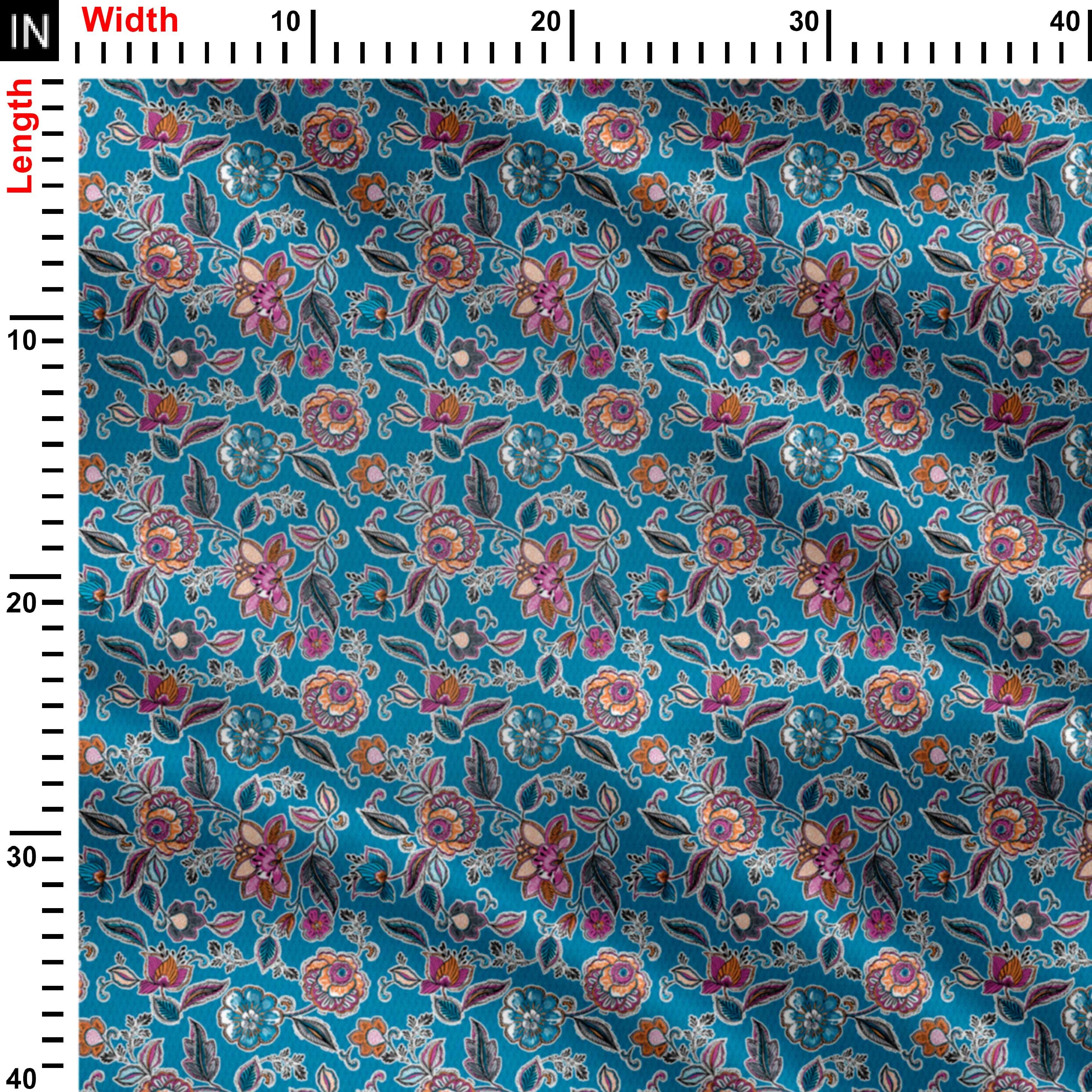 kalamkari textured design Print Fabric