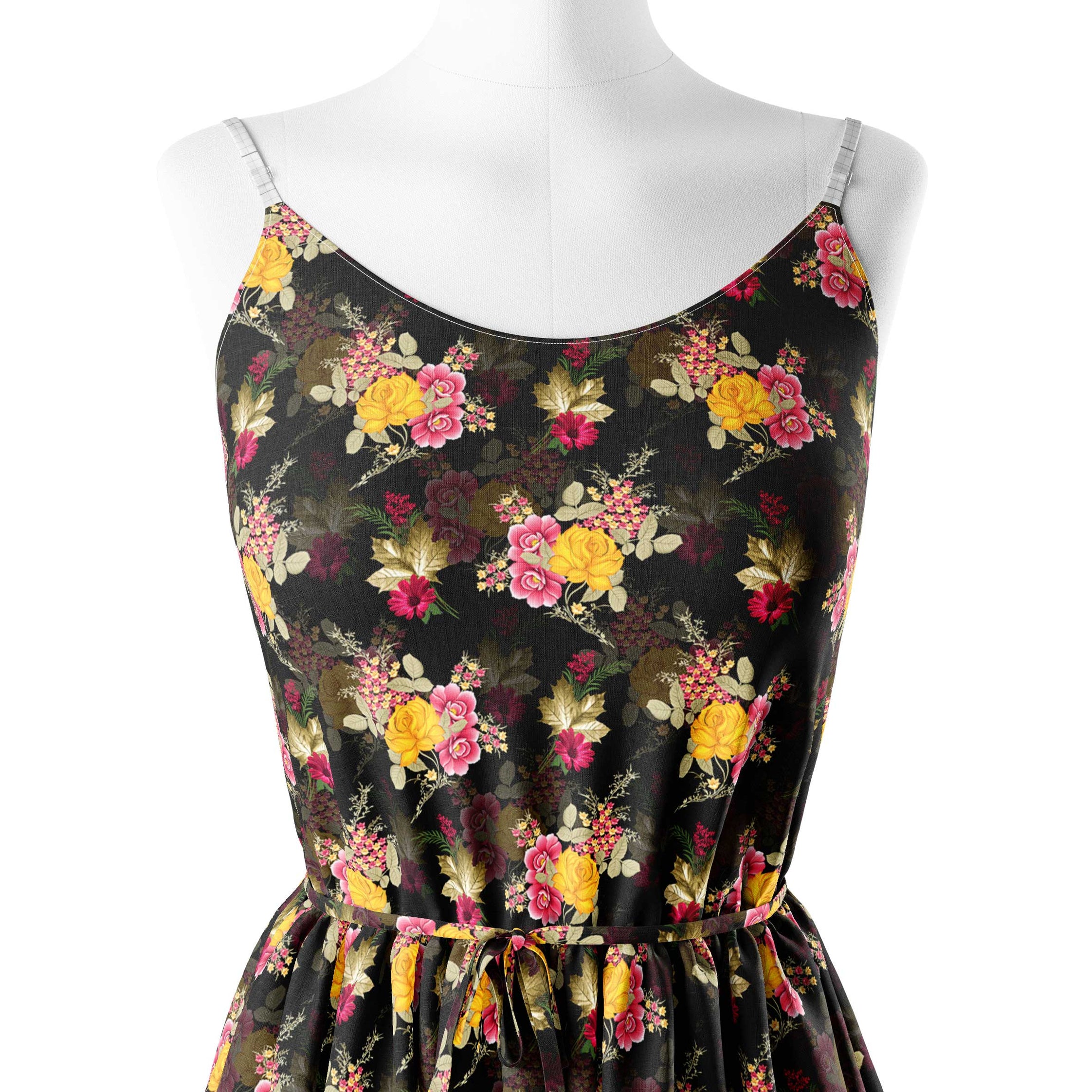 Natural style flowers bunch Print Fabric