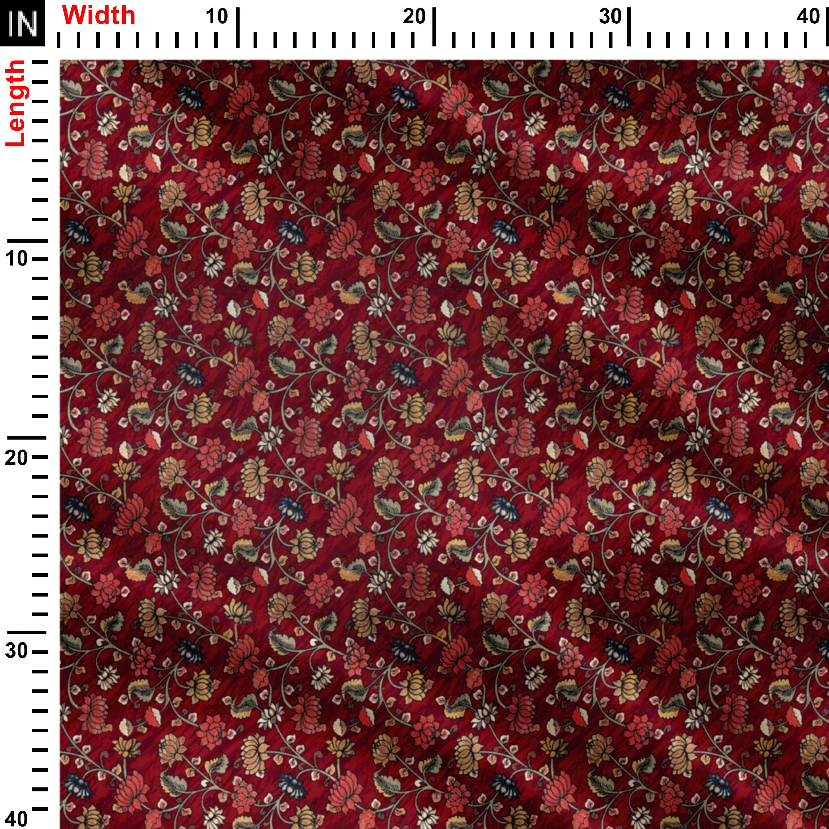 बनावट और कलमकारी डिजाइन प्रिंट कपड़ा