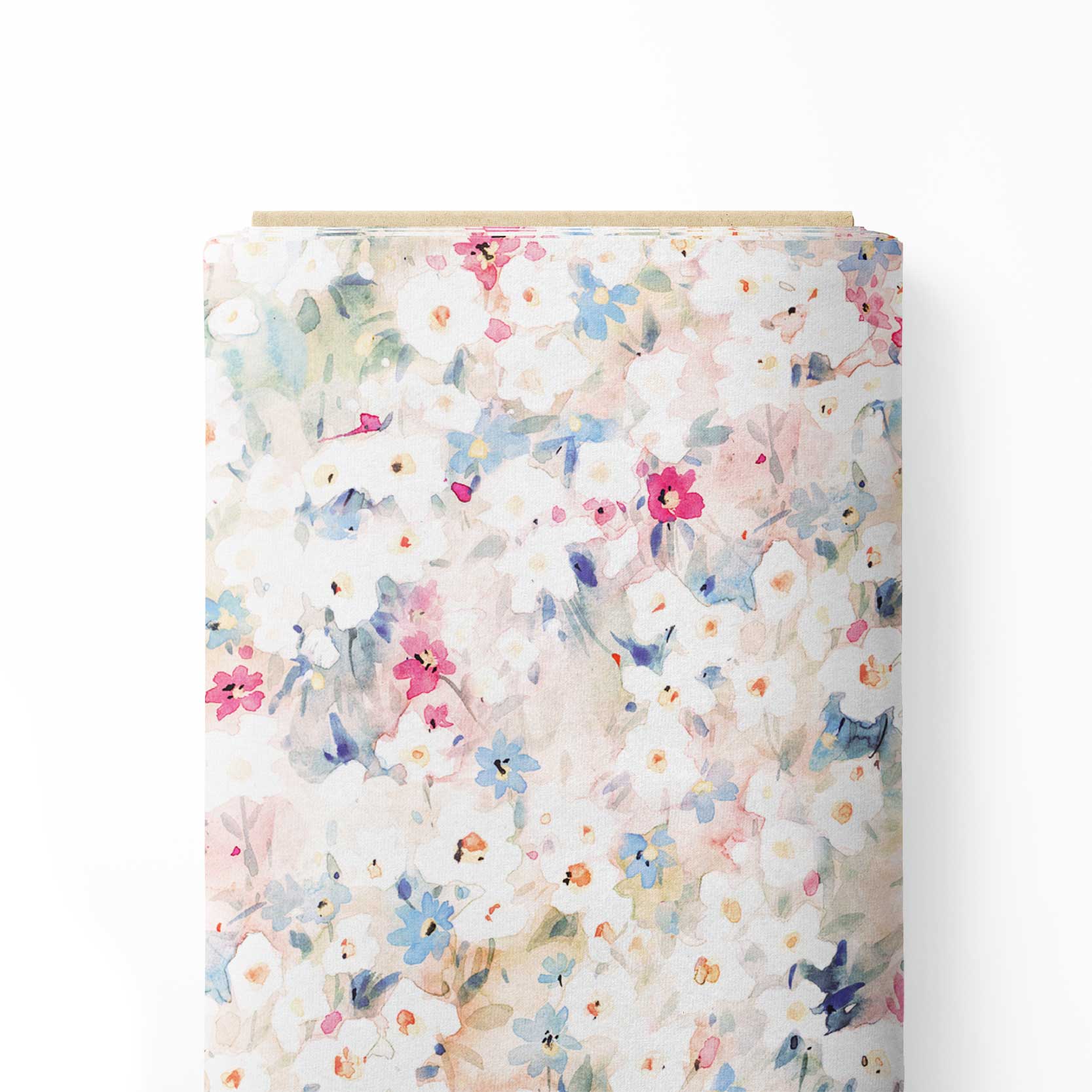 Watercolor mini flowers Print Fabric