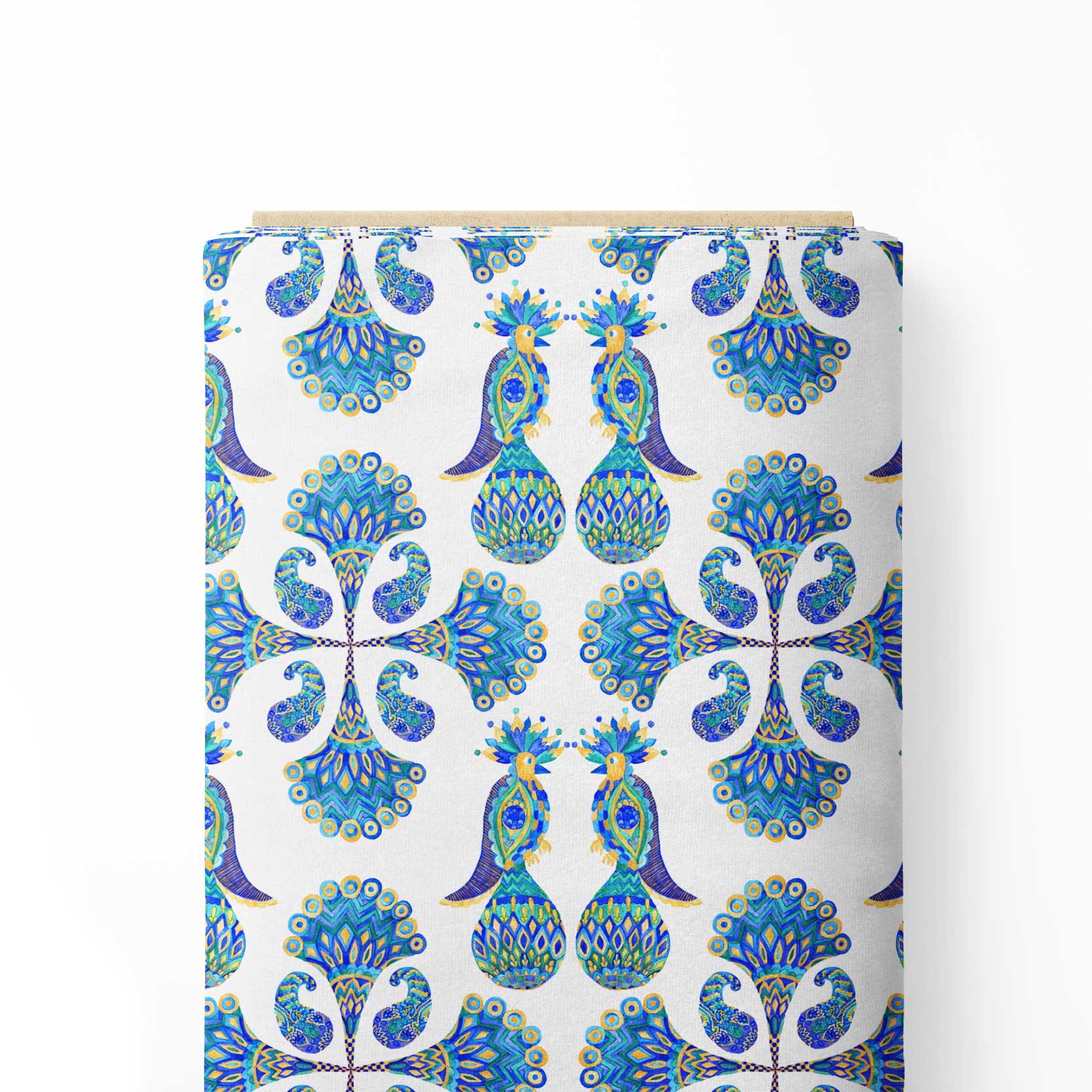 Peacock Symphony Print Fabric