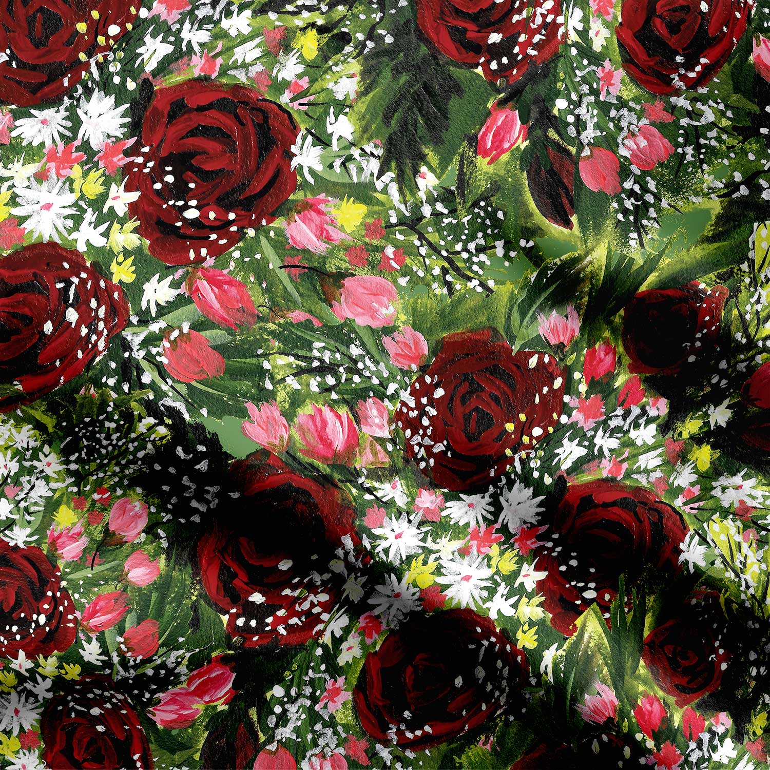 Կարմիր վարդեր Print Fabric