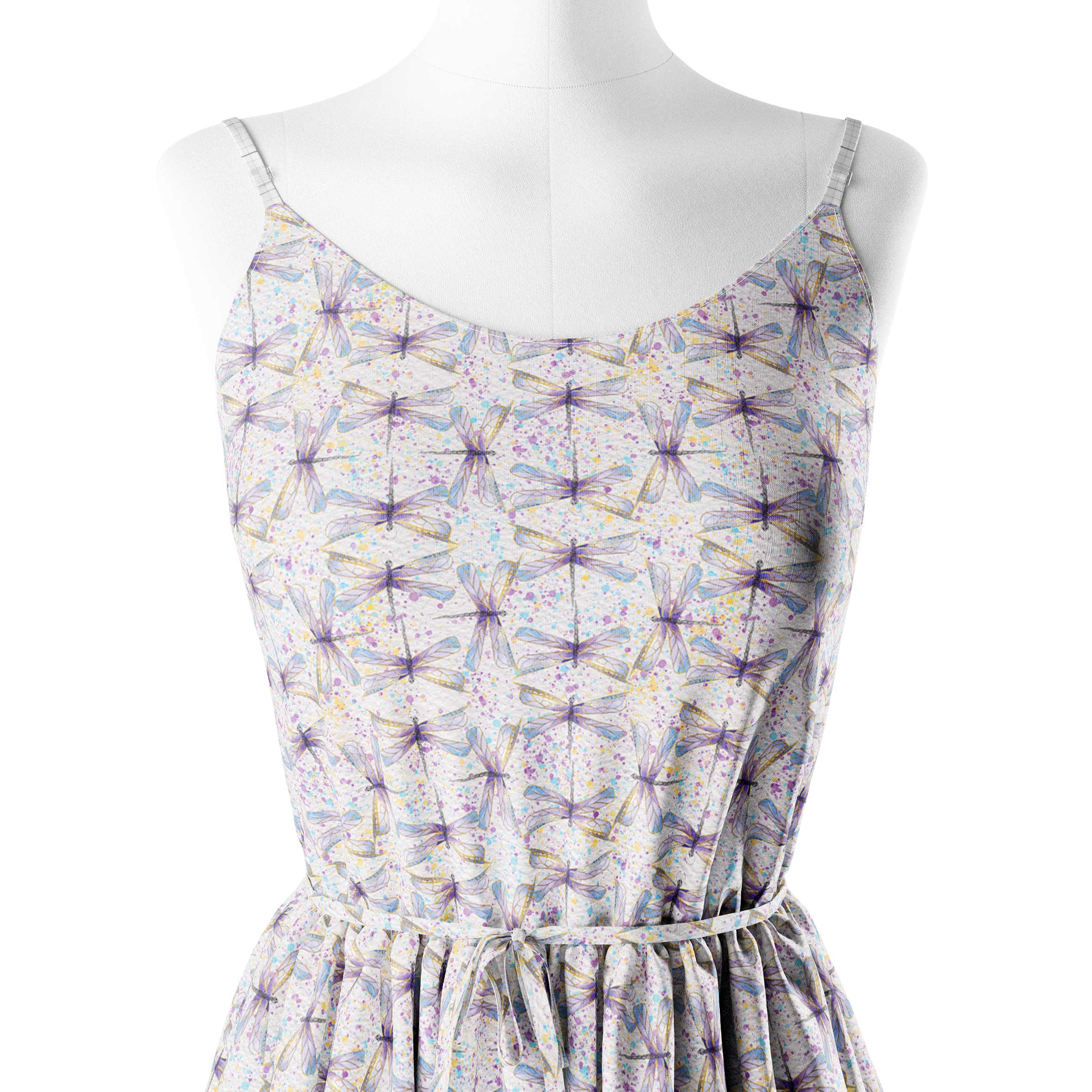 Watercolour dragonflies Print Fabric