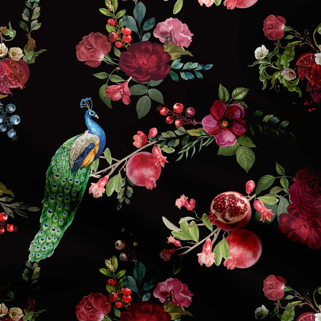 Colorful Peacock Kalamkari