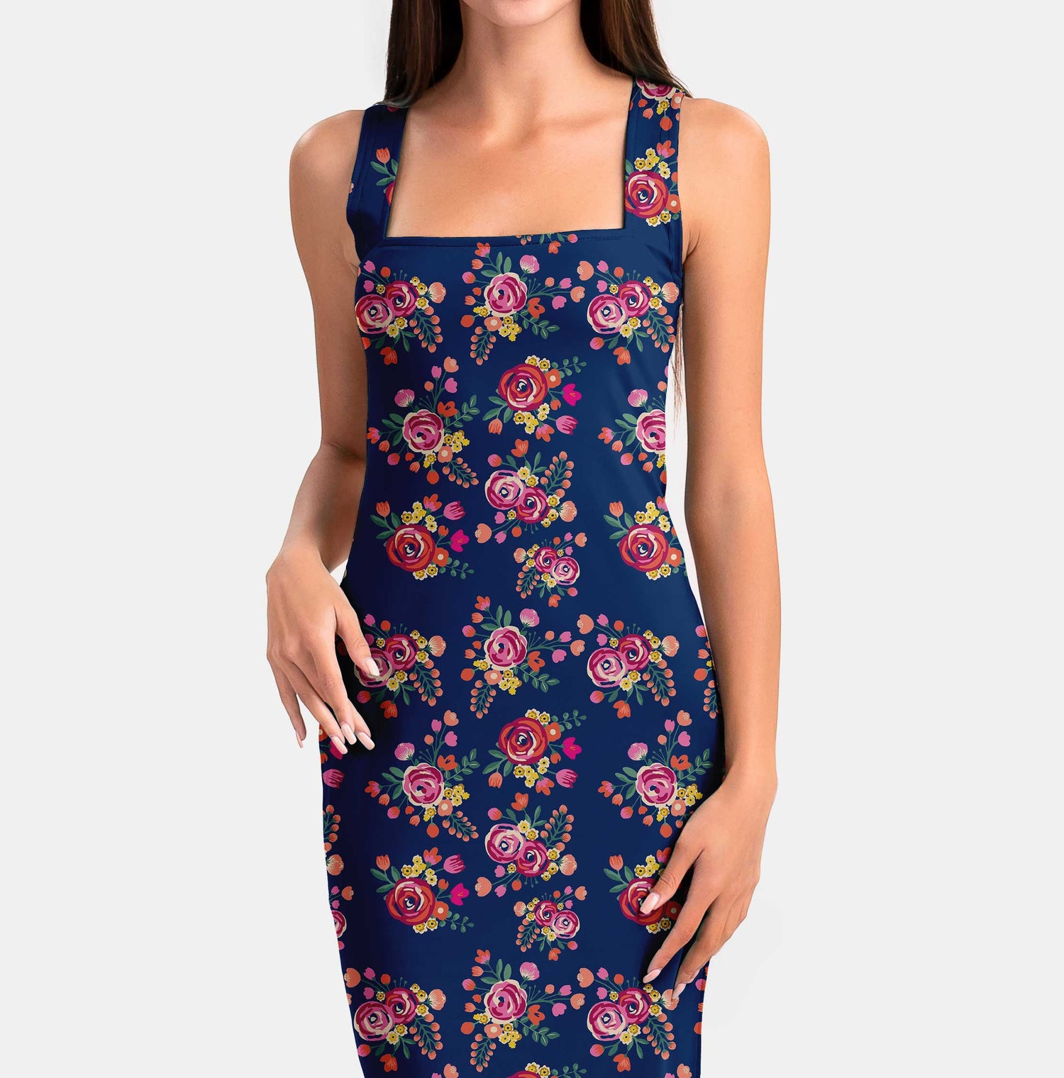 Flower design on blue color