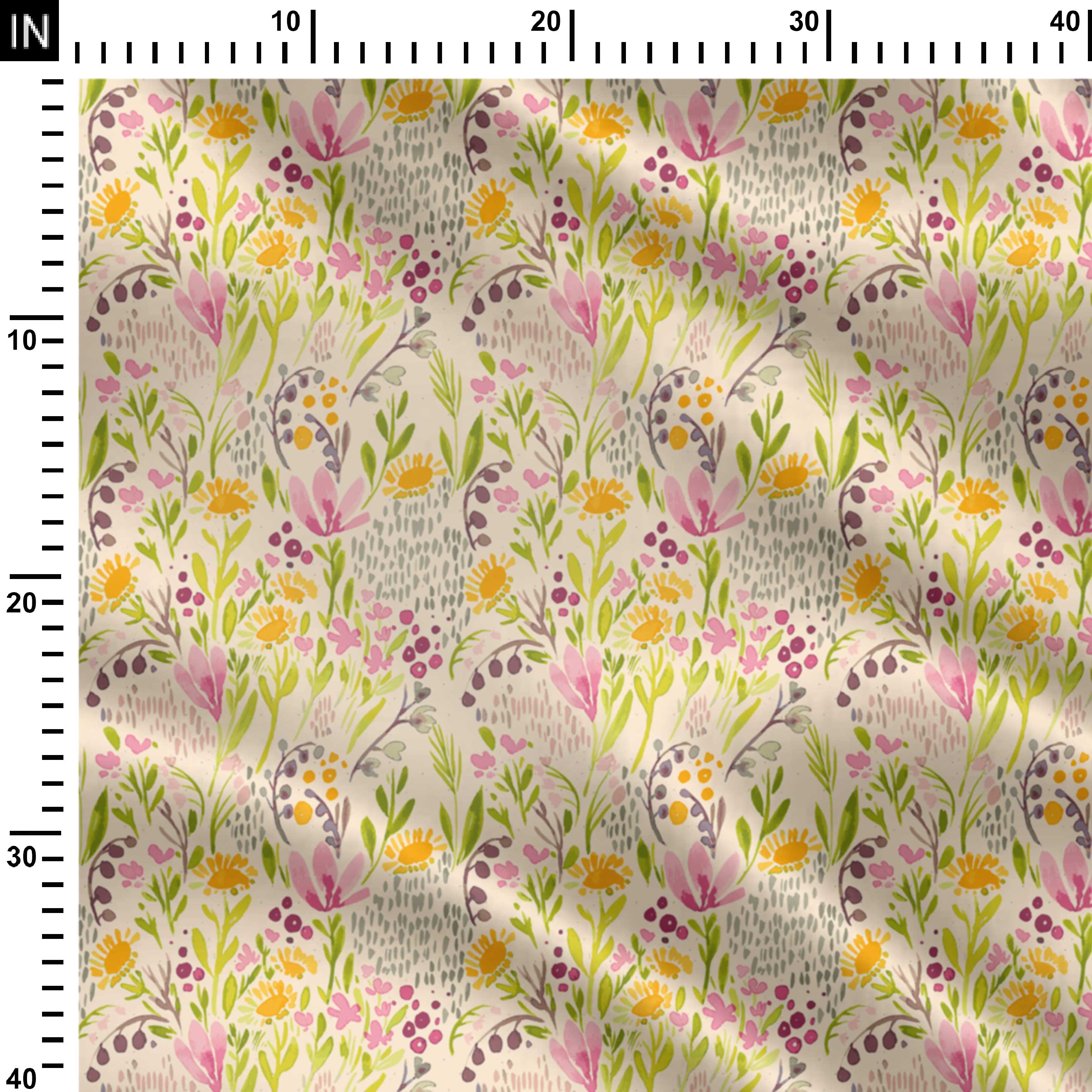 Water colour floral allover Print Fabric