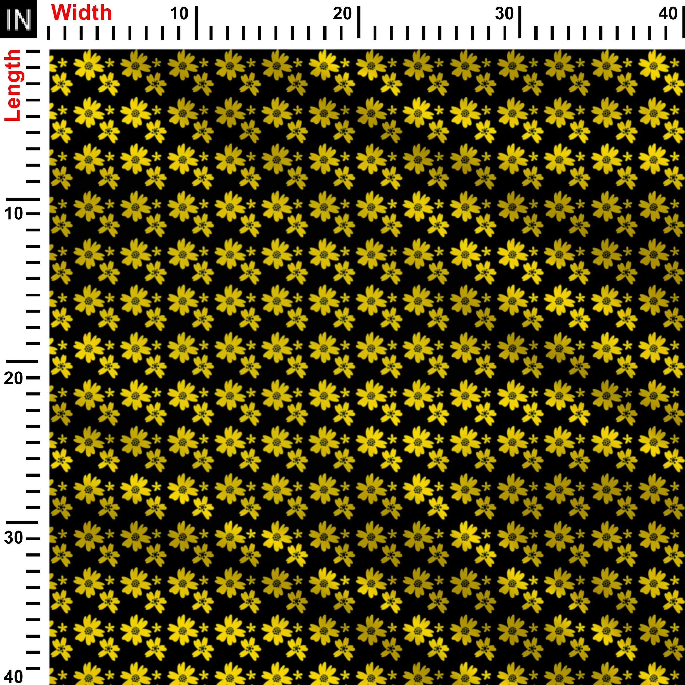 Yellow Stripe Floral Print Fabric