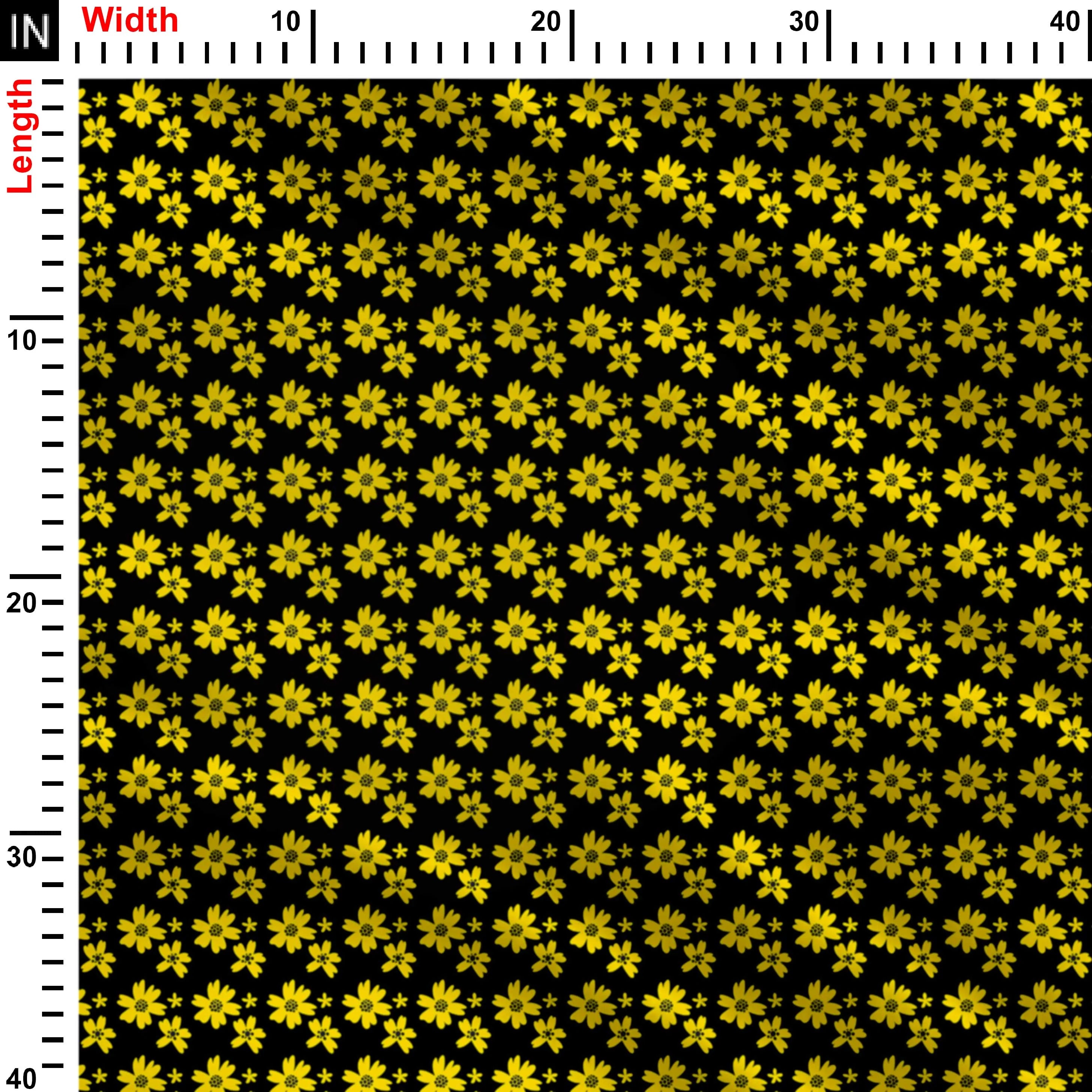 Yellow Stripe Floral Print Fabric