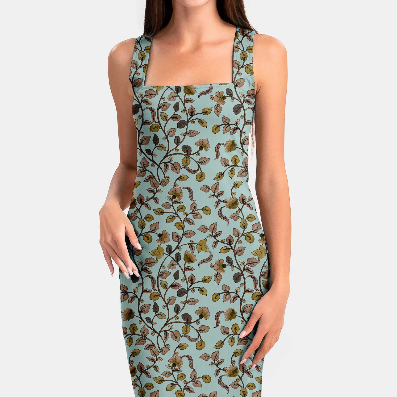 Չորացրած տերևներ Kalamkari Print Fabric