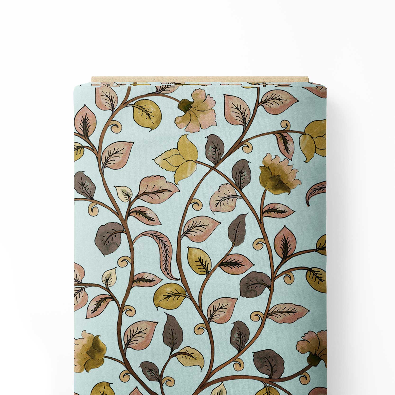 Չորացրած տերևներ Kalamkari Print Fabric