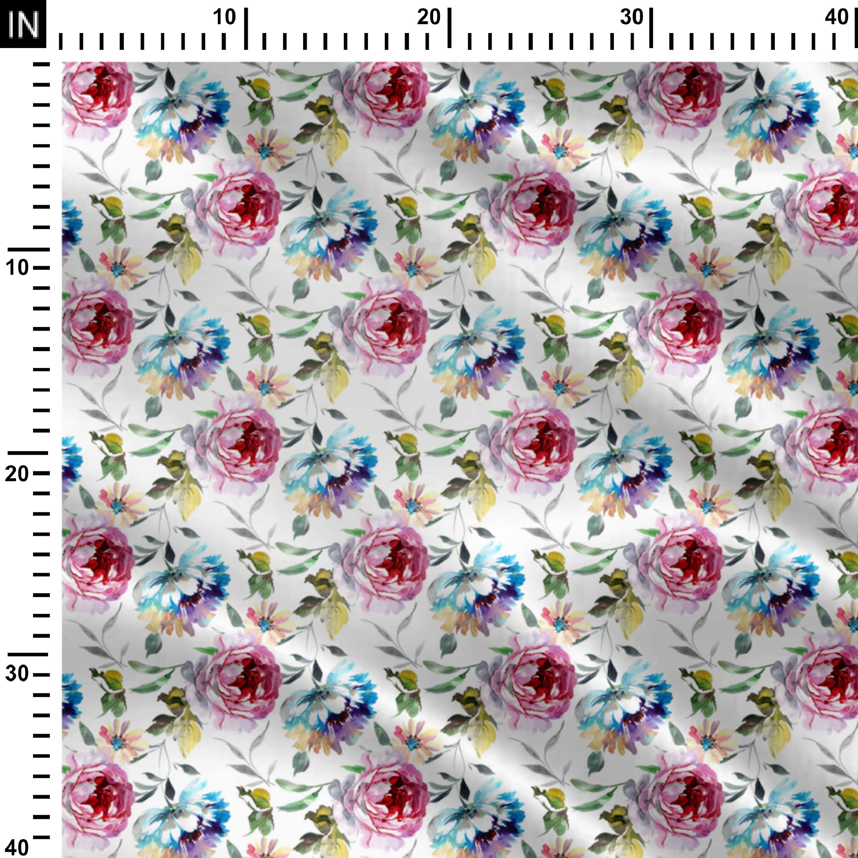 Poetic Rose Print Fabric