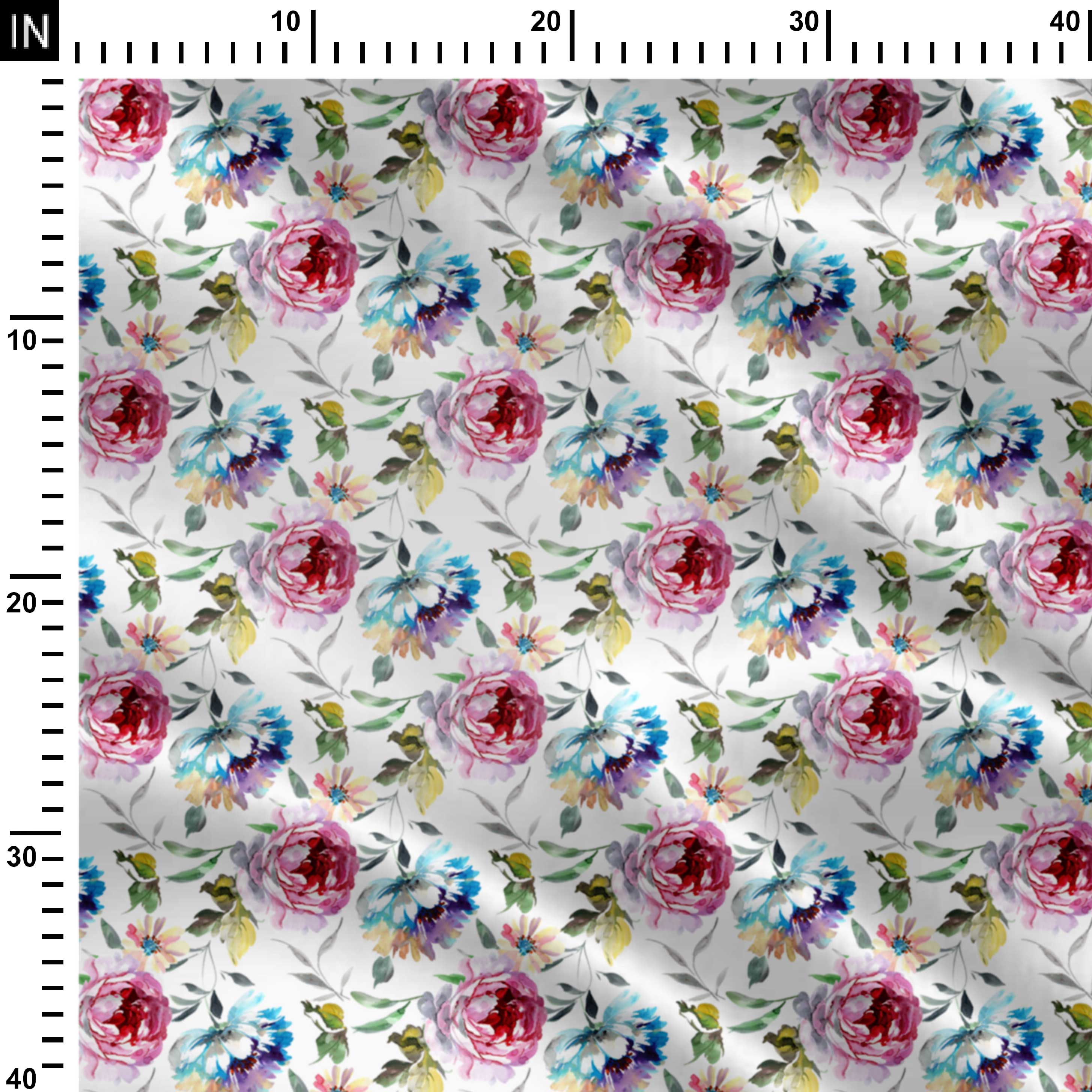 Poetic Rose Print Fabric