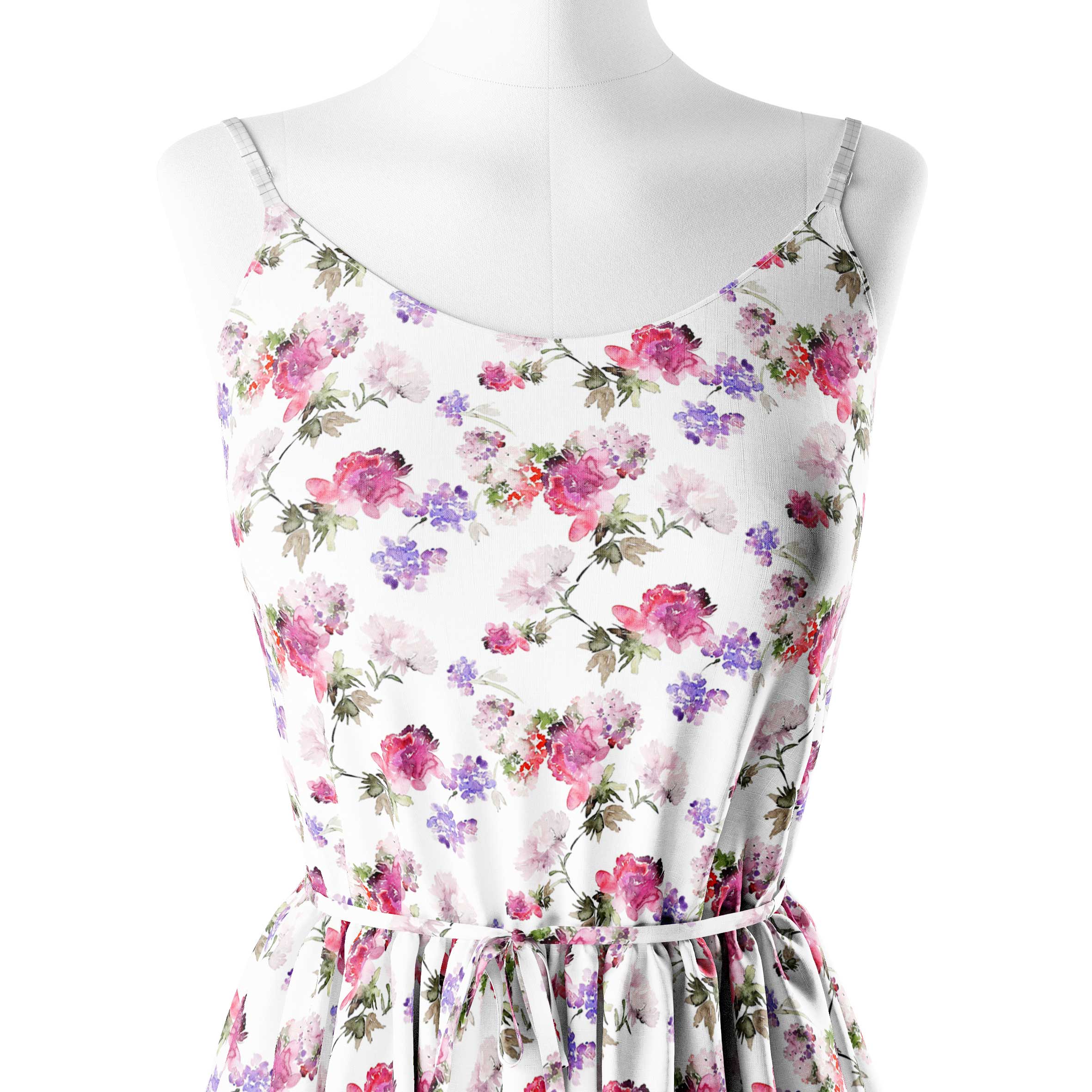 Purple Calluna Print Fabric