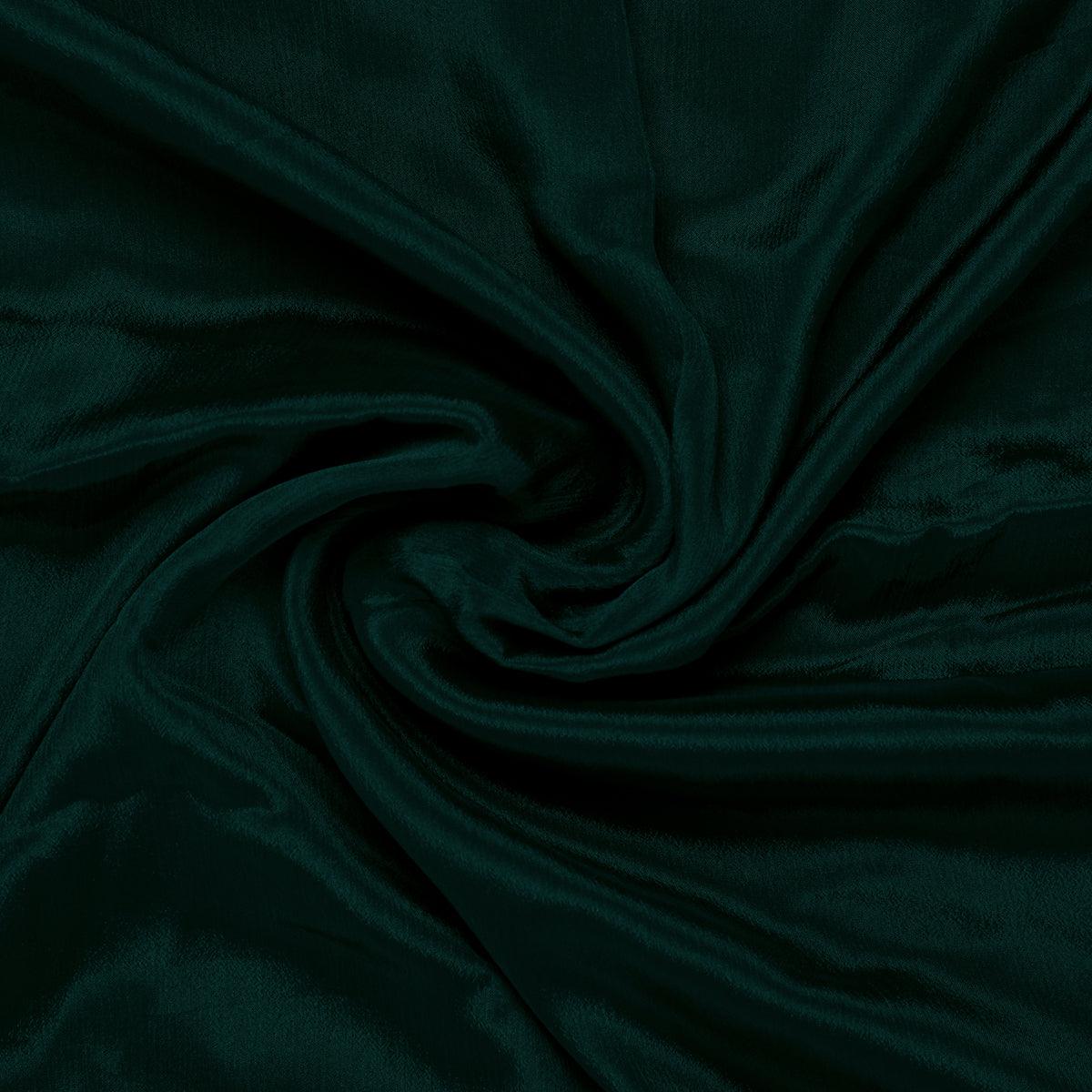 Green Colour Pure Chinon Plain Dyed Fabric