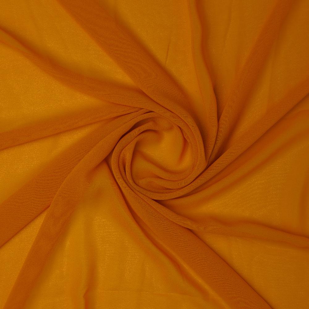Orange Plain Georgette Solid Fabric