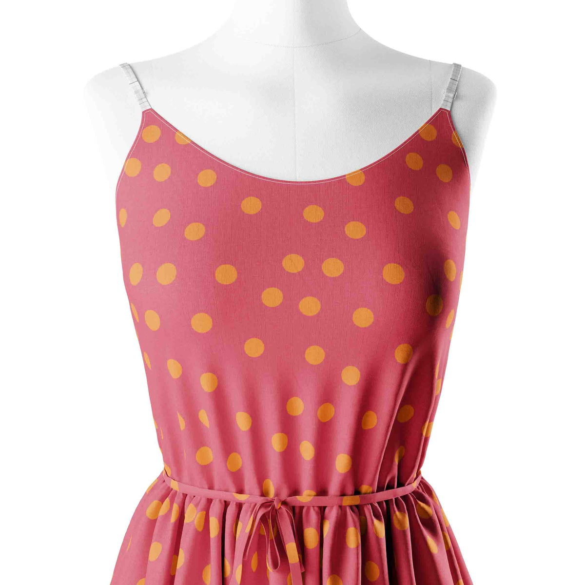 Orange dots raspberry pink