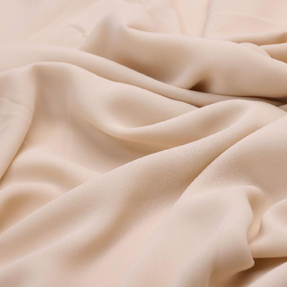 Cream Plain American Crepe Solid Fabric