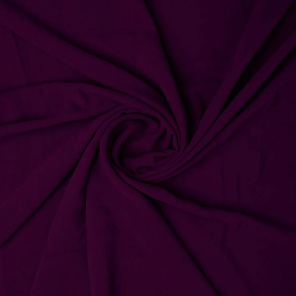 Wine Plain Georgette Solid Fabric