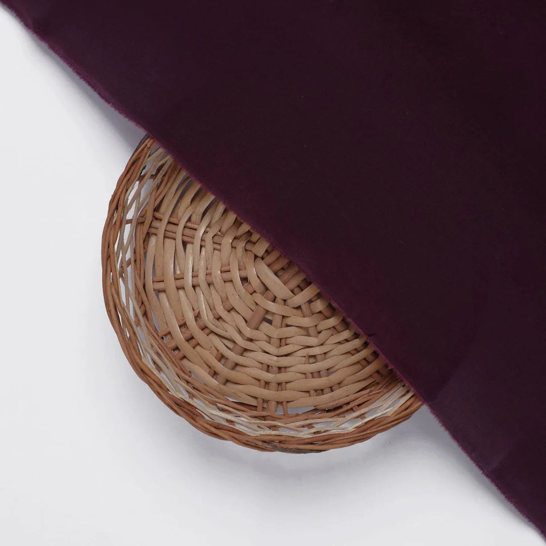 Wine Colour Natural Crepe Plain Dyed Fabric