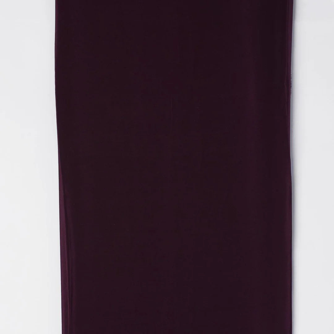 Wine Colour Natural Crepe Plain Dyed Fabric