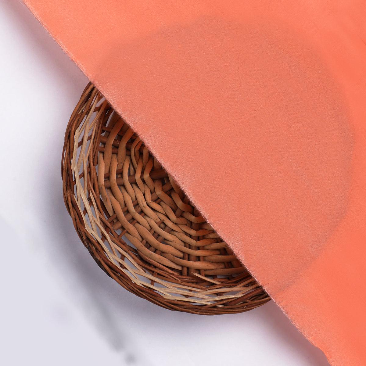 Dark Peach Colour Natural Crepe Plain Dyed Fabric
