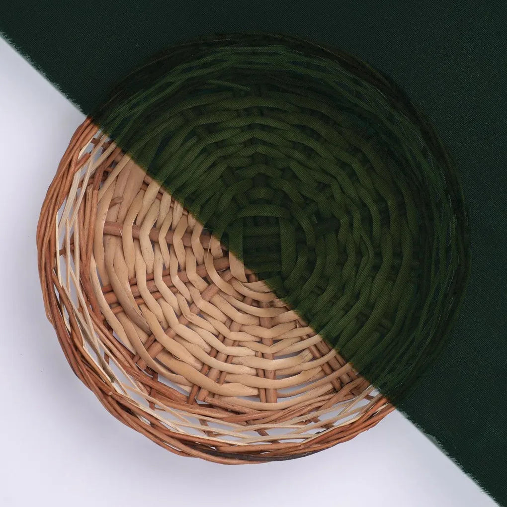 Green Colour Pure Organza Plain Dyed Fabric