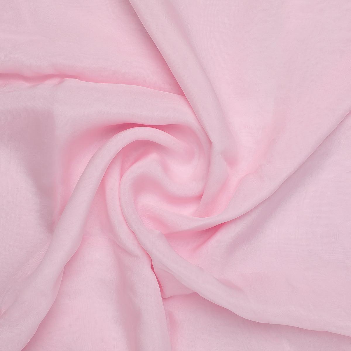 Baby Pink Colour Pure Organza Plain Dyed Fabric