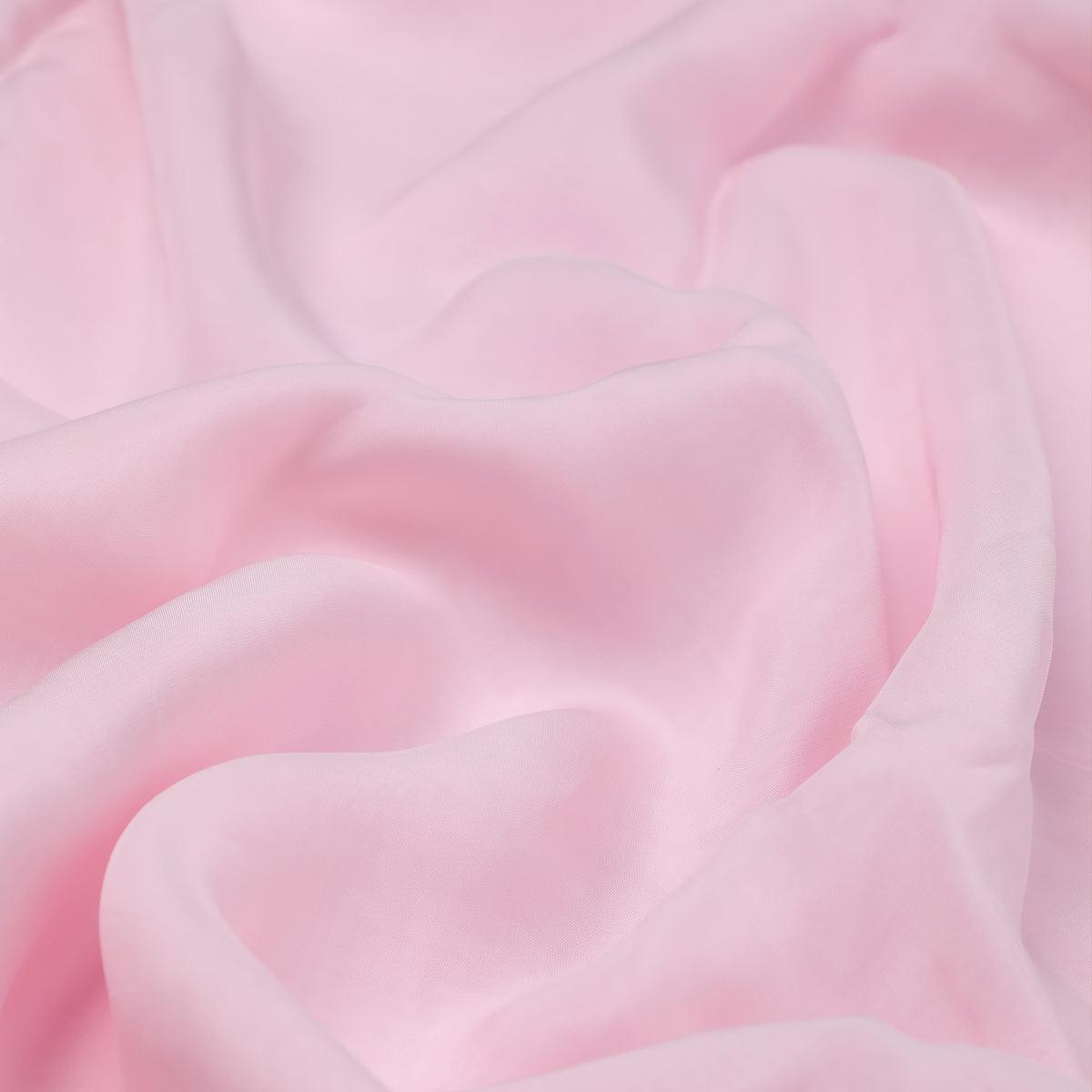 Baby Pink Colour Pure Organza Plain Dyed Fabric