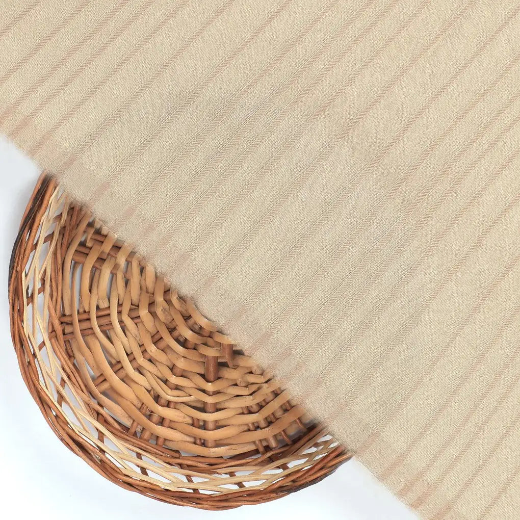 Gray Colour Pin Stripes Self Patterned Dyed Fabric