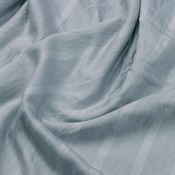 Pastel Blue Colour Bengal Stripes Self Patterned Dyed Fabric