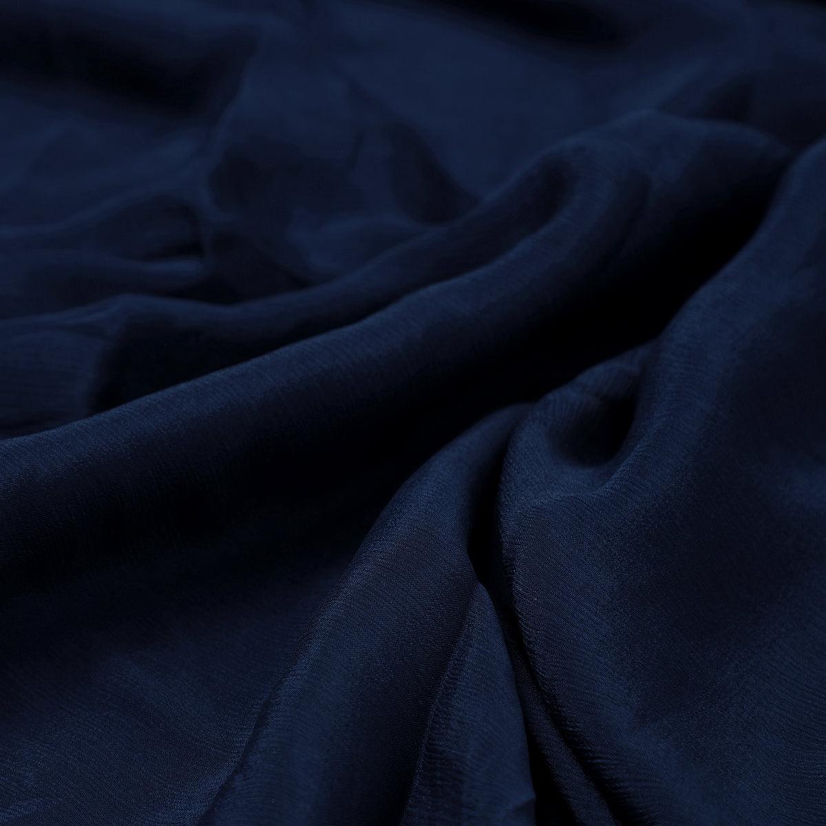 Blue Colour Pure Chinon Plain Dyed Fabric