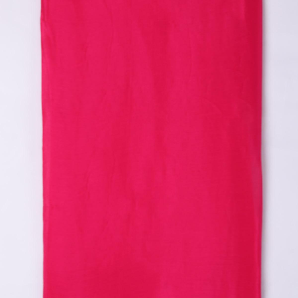 Dark Pink Colour Pure Chinon Plain Dyed Fabric