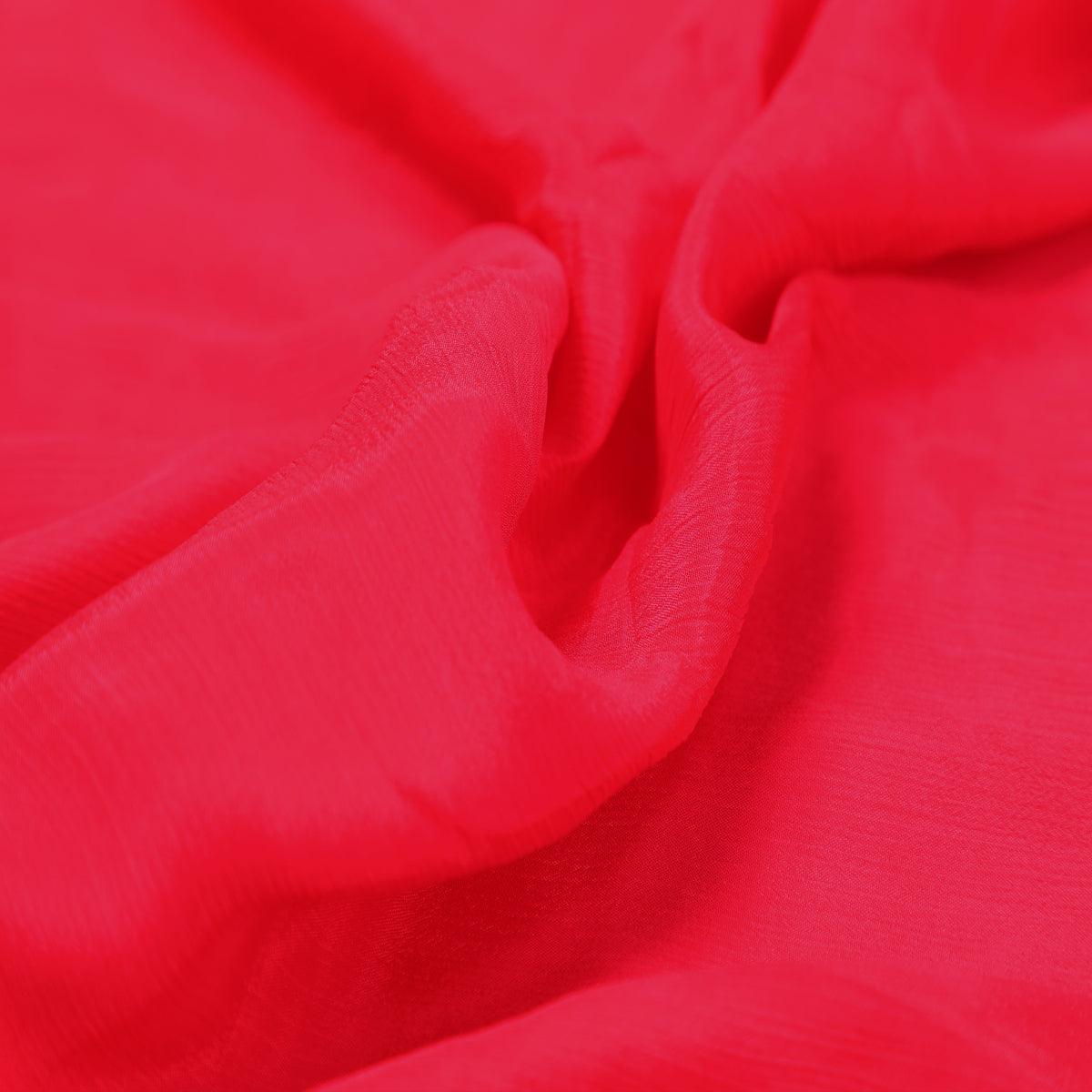 Gajari Colour Pure Chinon Plain Dyed Fabric