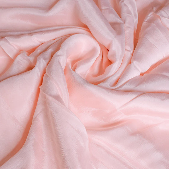 Peach Color Pure Chinon Plain Dyed Fabric