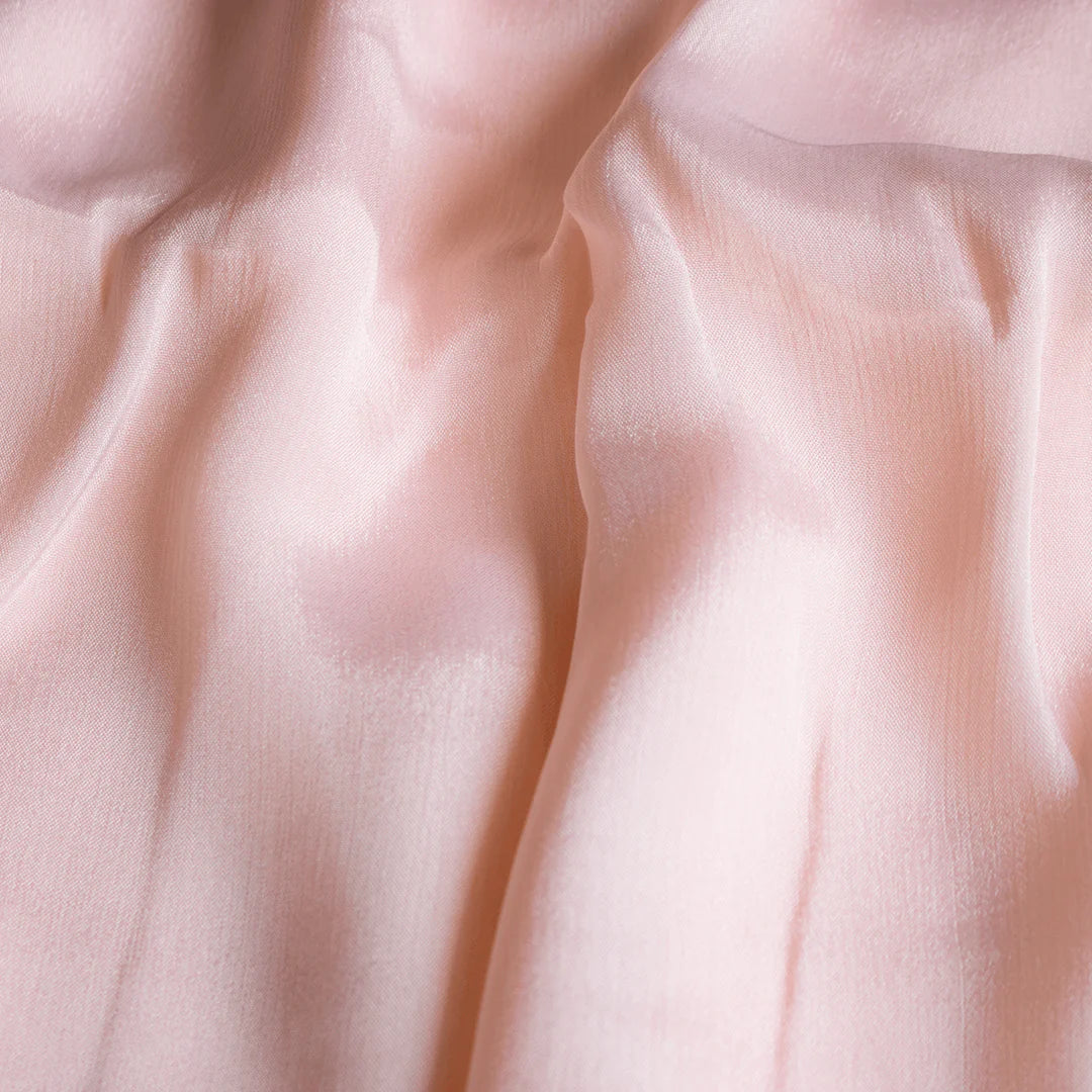 Peach Color Pure Chinon Plain Dyed Fabric