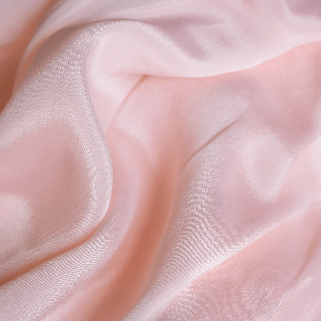 Peach Color Pure Chinon Plain Dyed Fabric