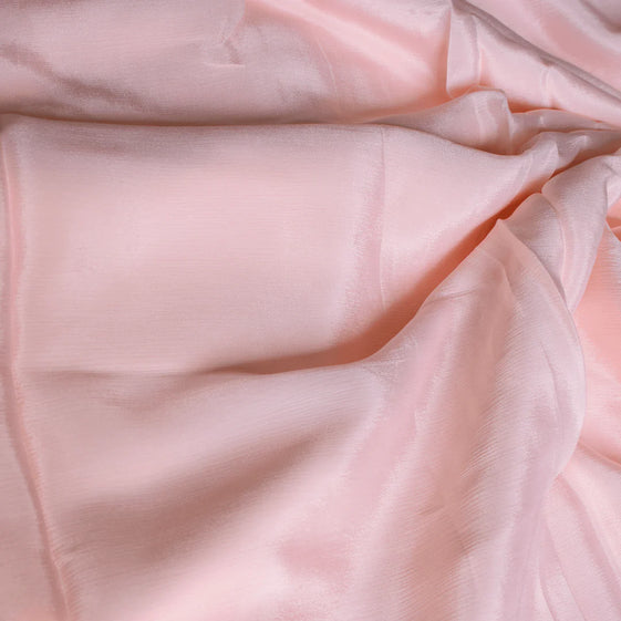 Peach Color Pure Chinon Plain Dyed Fabric