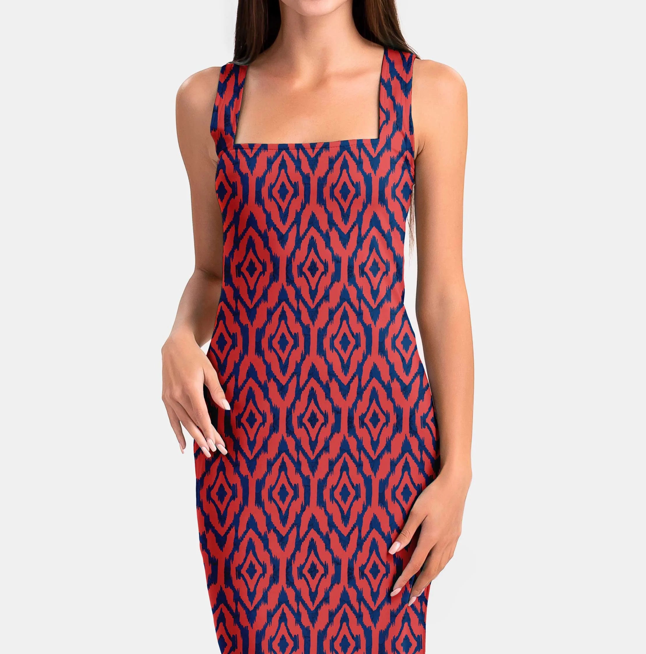 Blue & Red Ikat