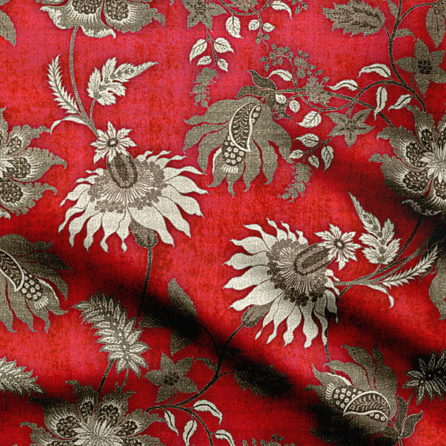 Read texture floral Georgette Fabric