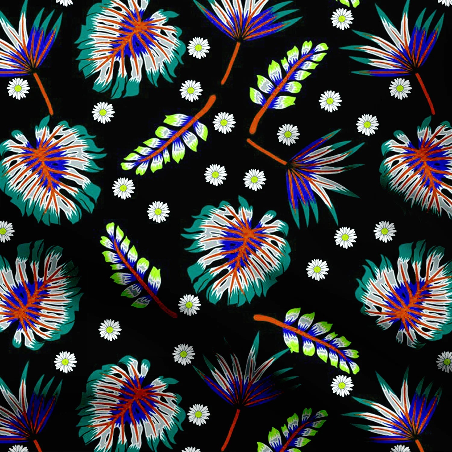 Tropical stickers Patten Print Fabric