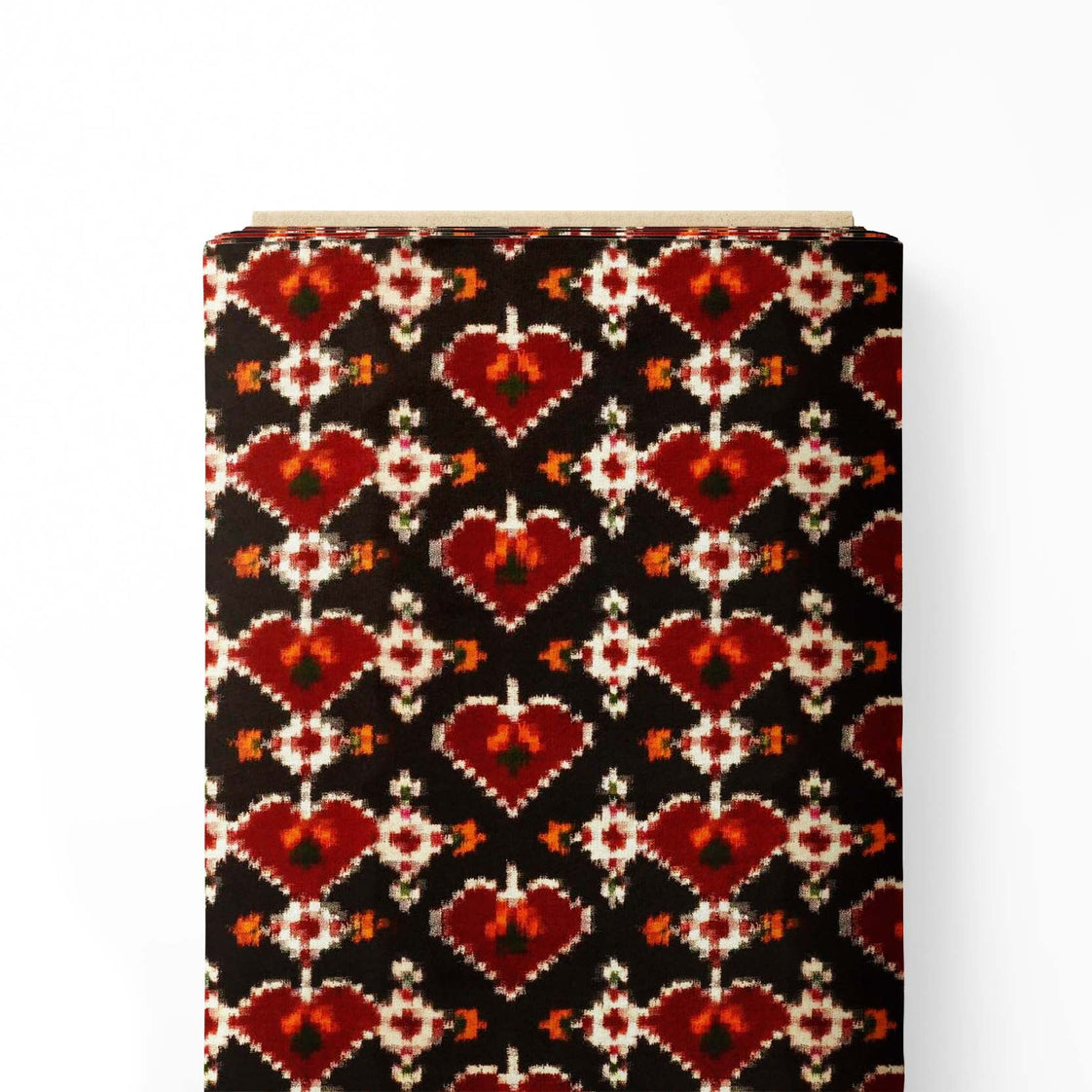 Red double hearts ikat