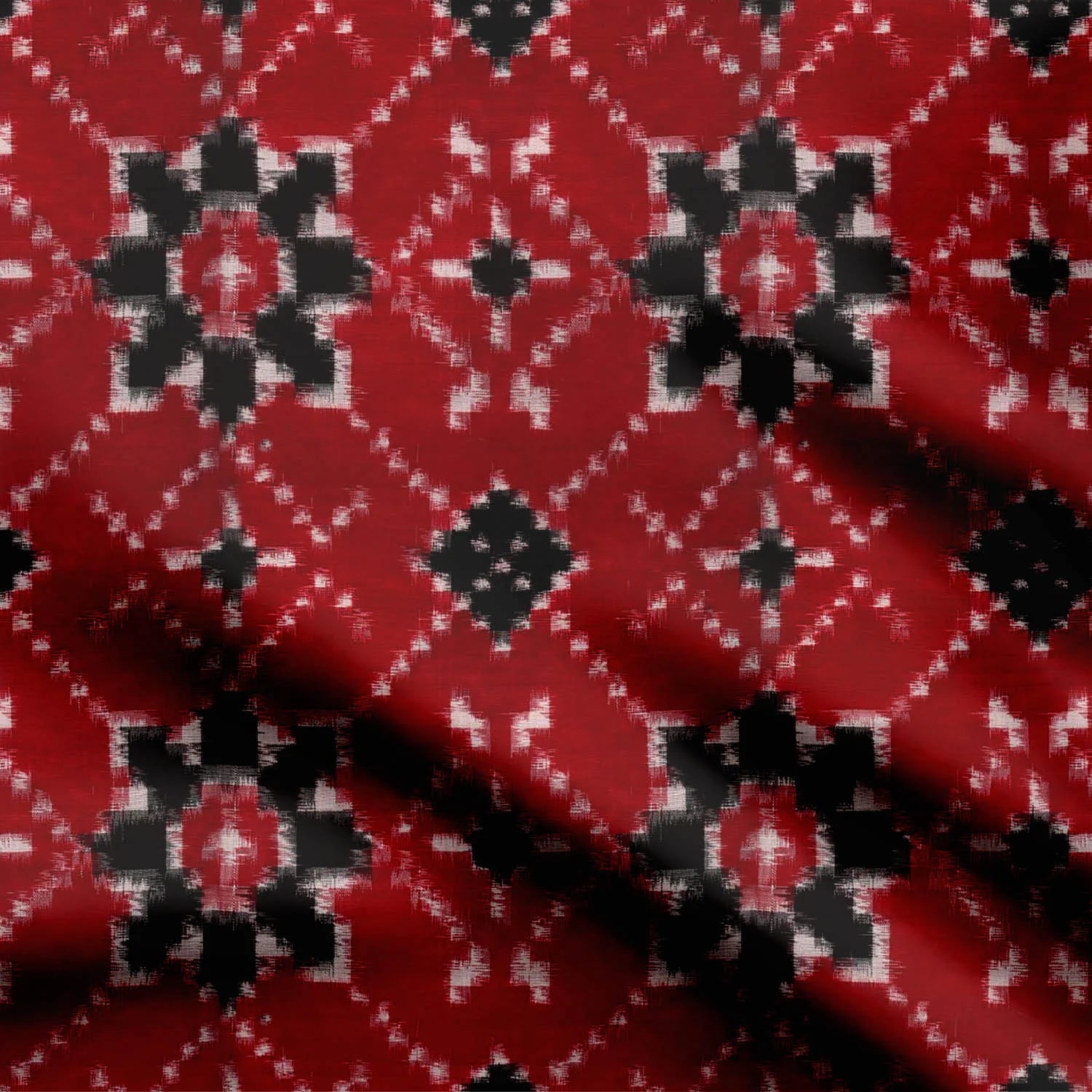 Red and black champally ikat